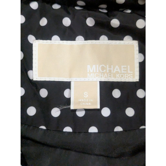 Michael Kors Puffer Vest Small Black White Polka Dot - Picture 3 of 7
